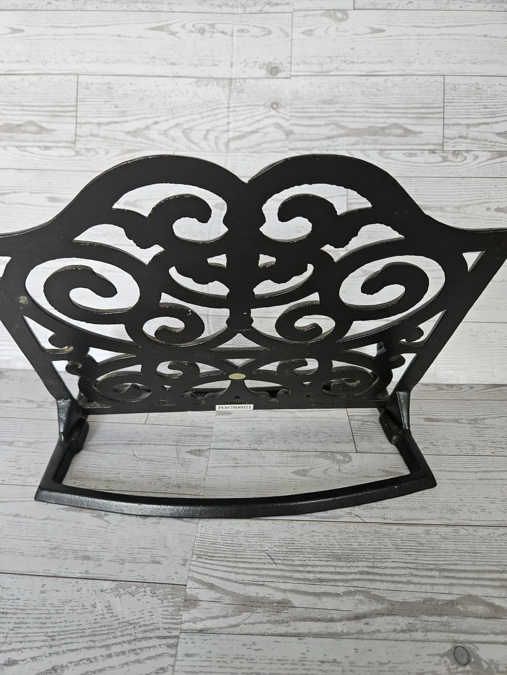 Ornate Black Cast Iron Cookbook Holder Stand - Vintage Scrollwork Recipe Base